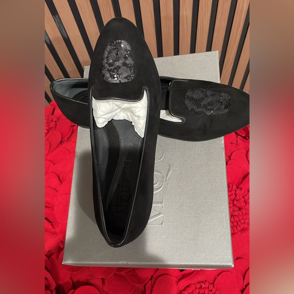 Alexander McQueen black womens loafers super comfy.